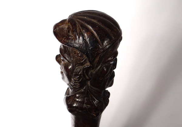 Canne Palissandre Sculpté Jean Rit Pleure Armateur Bordelais XVIIIè Siècle