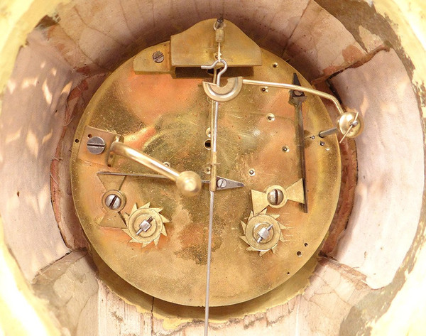 Pendulum Golden Wood Goddess Hygie Snake Cherub Eros Cupid Clock XVIII