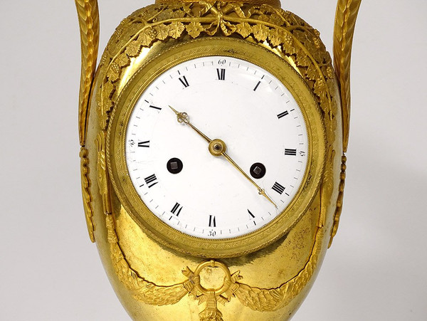 Pendule Restauration Bronze Doré Girafes Zarafa Palmettes Charles X XIXème