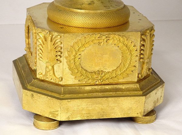 Pendule Restauration Bronze Doré Girafes Zarafa Palmettes Charles X XIXème
