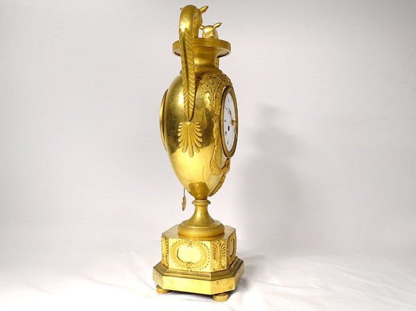 Pendule Restauration Bronze Doré Girafes Zarafa Palmettes Charles X XIXème