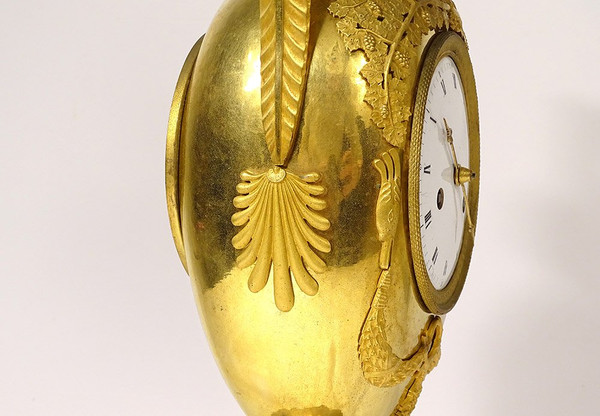 Pendule Restauration Bronze Doré Girafes Zarafa Palmettes Charles X XIXème