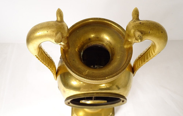 Pendule Restauration Bronze Doré Girafes Zarafa Palmettes Charles X XIXème