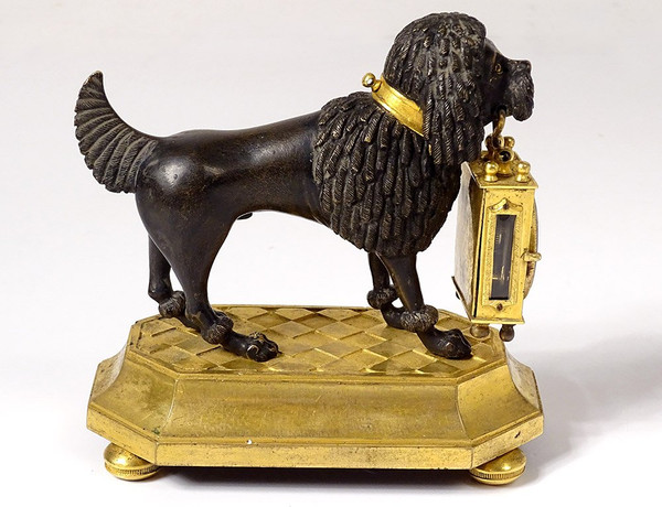 Clock Gilt Bronze Poodle Dog Berthoud Paris XIXth Century