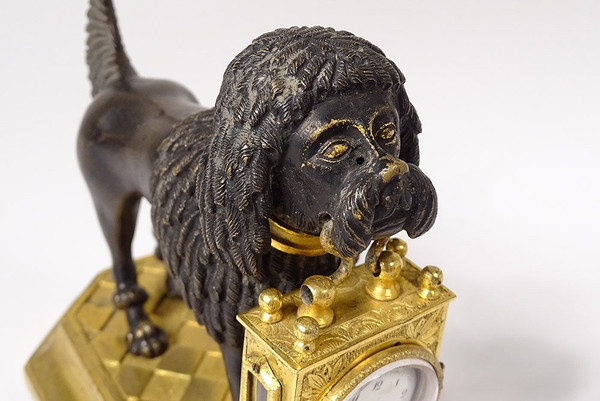 Clock Gilt Bronze Poodle Dog Berthoud Paris XIXth Century
