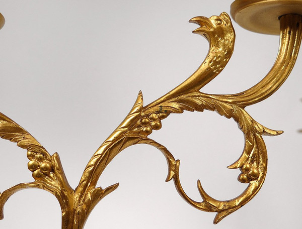 Coppia Candelabri 2 Luci Bronzo Marmo Carrara Antico Donna Aquila Settecento