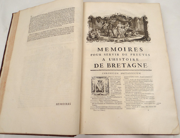 Libri di storia ecclesiastica Bretagna Morice Arms Anne Bretagne 18th