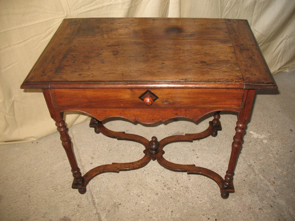 Writing table desk with drawer Louis XIII period in solid wood 17th