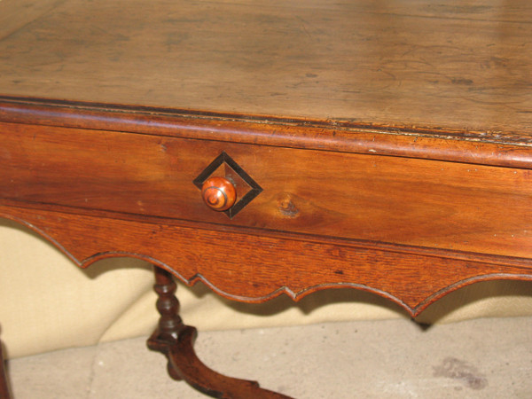 Writing table desk with drawer Louis XIII period in solid wood 17th