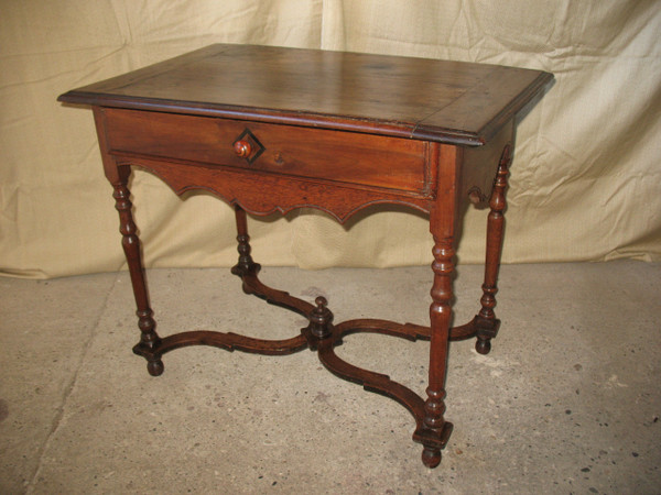 Writing table desk with drawer Louis XIII period in solid wood 17th