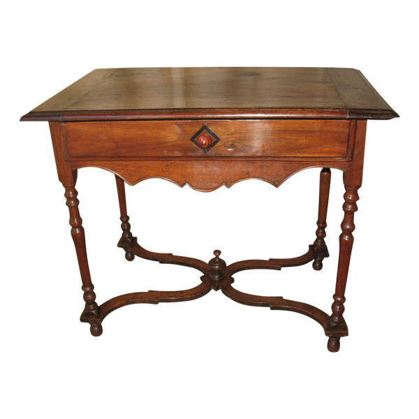 Writing table desk with drawer Louis XIII period in solid wood 17th