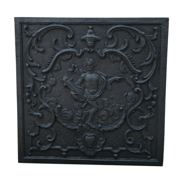 Large 18th century cast iron fireback