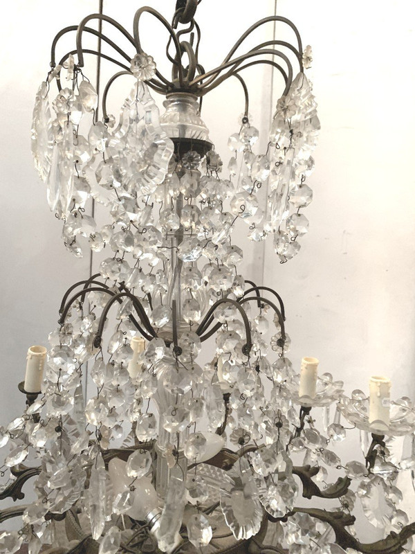 Chandelier With Pampilles With Twelve Points Of Light XX Century