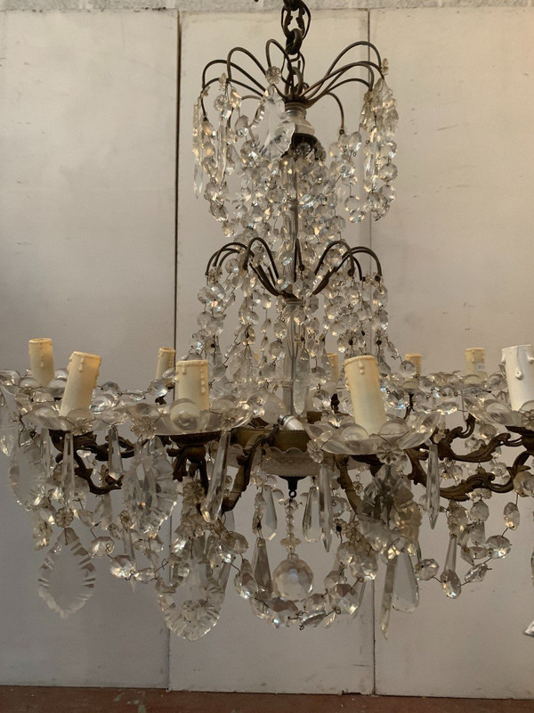 Chandelier With Pampilles With Twelve Points Of Light XX Century