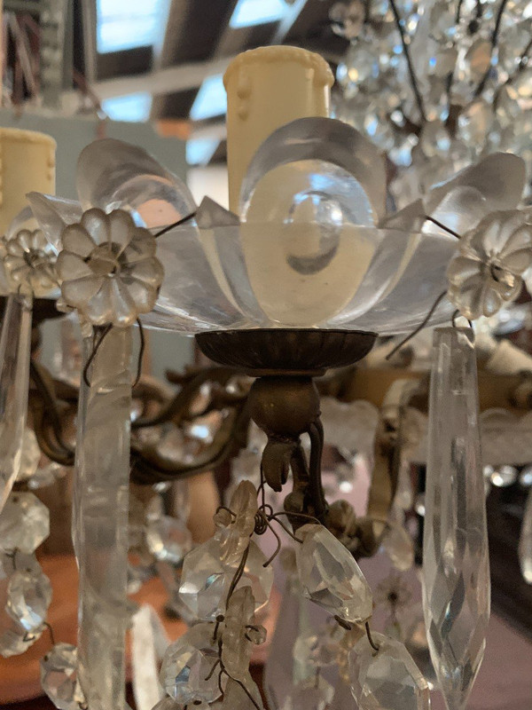 Chandelier With Pampilles With Twelve Points Of Light XX Century