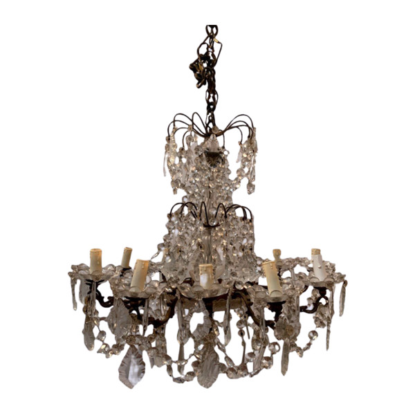 Chandelier With Pampilles With Twelve Points Of Light XX Century