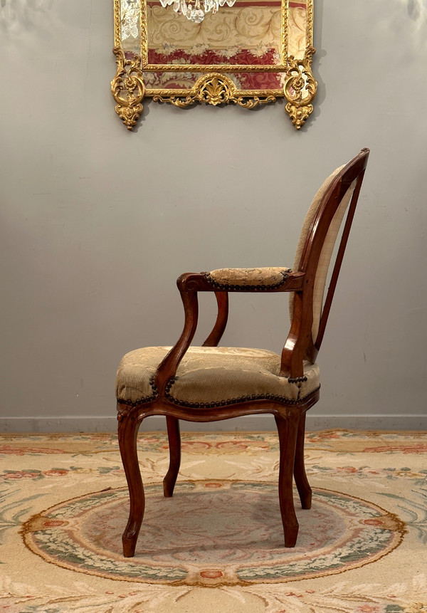 Louis XV period Cabriolet armchair with Medaillon back circa 1750