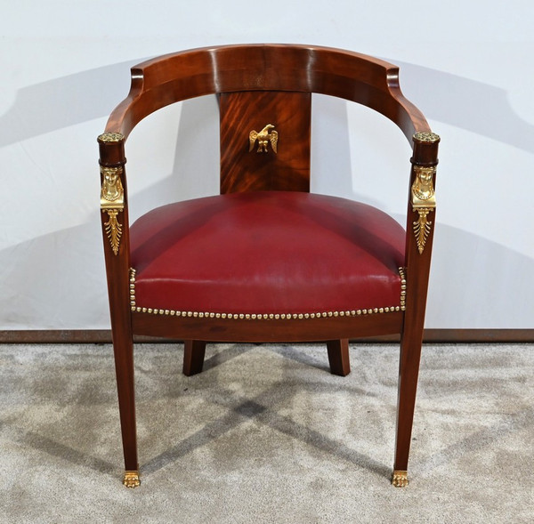 Fauteuil de Bureau en Acajou Clair, style Retour d’Égypte – Milieu XIXe