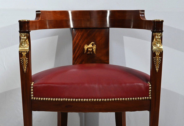 Fauteuil de Bureau en Acajou Clair, style Retour d’Égypte – Milieu XIXe