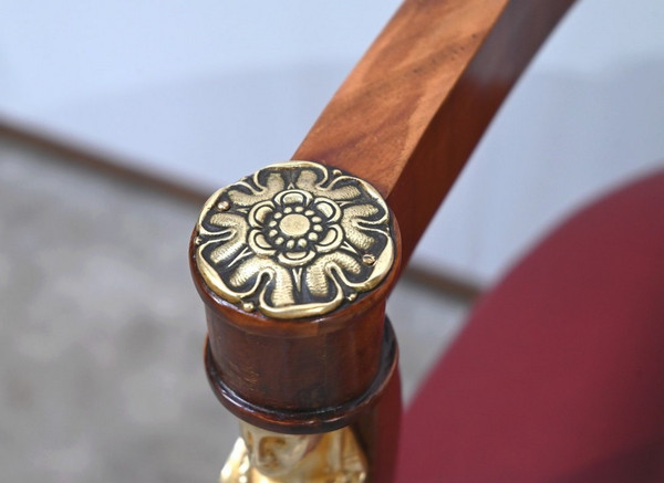 Fauteuil de Bureau en Acajou Clair, style Retour d’Égypte – Milieu XIXe