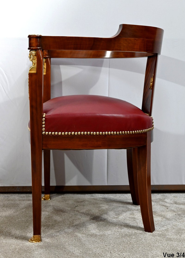 Fauteuil de Bureau en Acajou Clair, style Retour d’Égypte – Milieu XIXe
