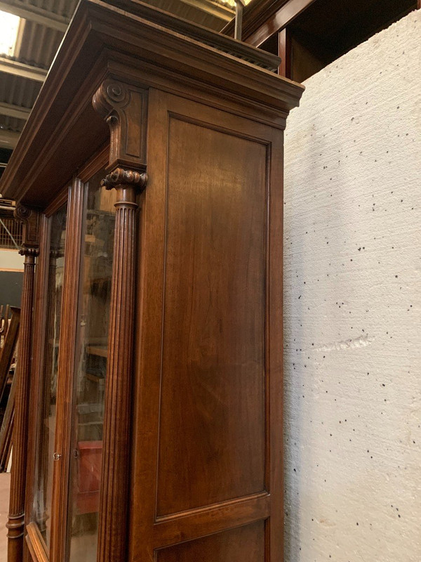 Library Showcase In Solid Walnut Showcase Napoleon III XIX Century