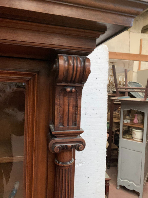 Library Showcase In Solid Walnut Showcase Napoleon III XIX Century