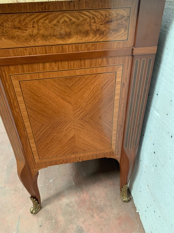 Commode With Central Projection In Amaranth Wood And Rosewood XX Century