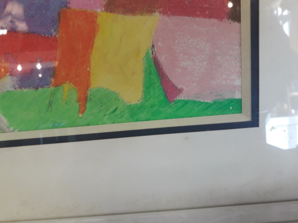 Tableau pastel paysage signée " Vacher paul " 20ème