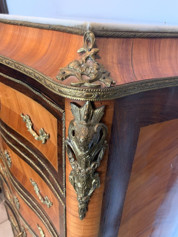 Segretario di Lady Napoleon III in palissandro e piano in marmo palissandro