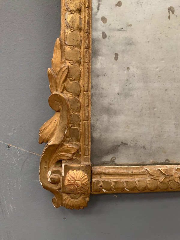 Miroir d'époque Louis XVI En Bois Doré XVIII Siècle