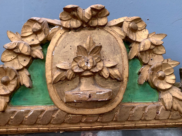 Miroir d'époque Louis XVI En Bois Doré XVIII Siècle