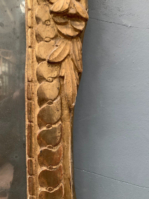 Miroir d'époque Louis XVI En Bois Doré XVIII Siècle