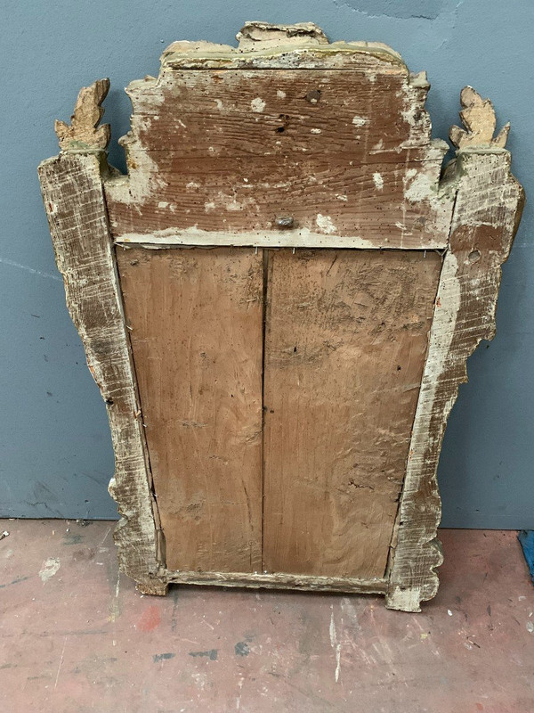Miroir d'époque Louis XVI En Bois Doré XVIII Siècle