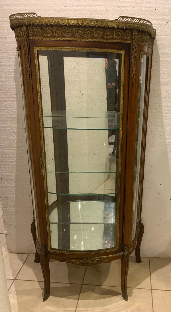 Vetrina Napoleone III In Mogano E Bronzo Cesellato XX Secolo