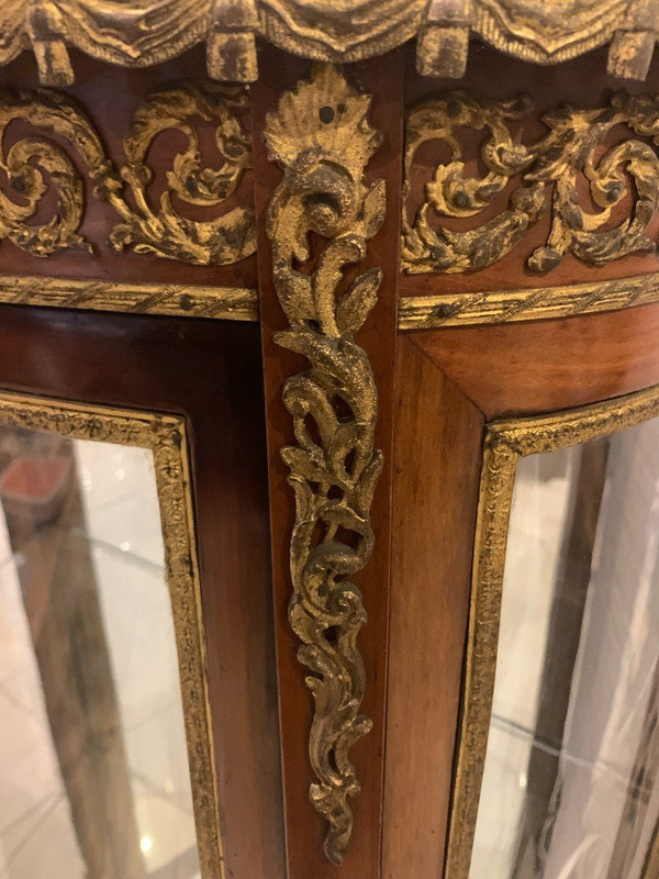 Vetrina Napoleone III In Mogano E Bronzo Cesellato XX Secolo