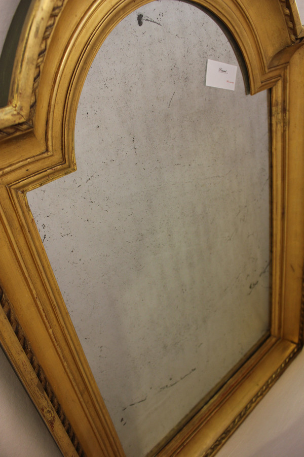 Miroir Ancien Feuille d'Or, Verre Mercurisé 65 X 95 Cm