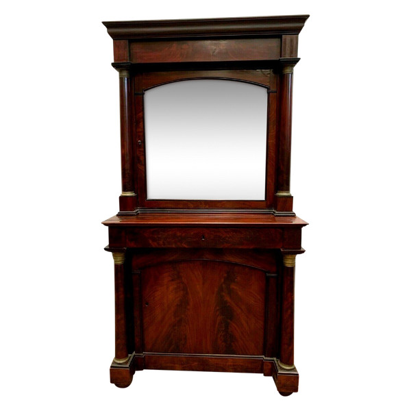 Empire Showcase In Mahogany And Mahogany Veneer XIX Century