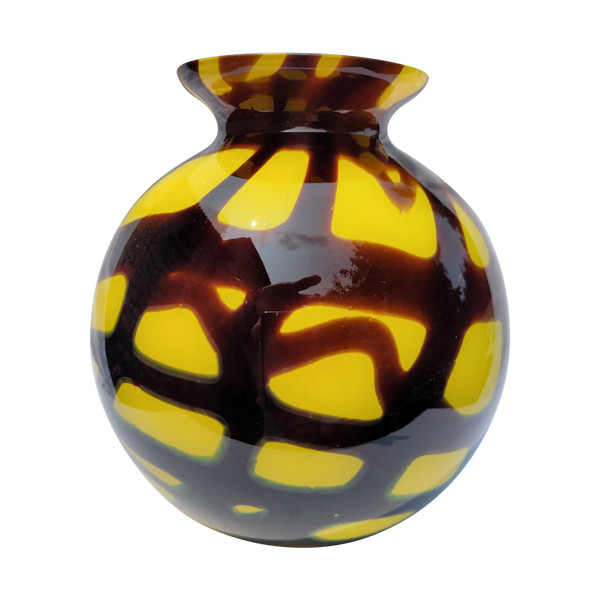 Vase aus farbigem Glas Epoche der 1970er Jahre