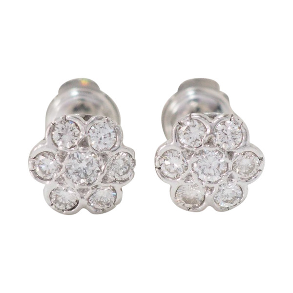 Boucles d'Oreilles En Or Blanc Et Diamants