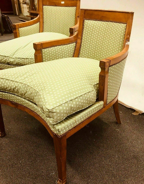 Duchesse Brisée De Style Directoire En Bois Naturel XX Siècle