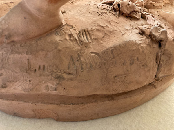 Terracotta di Luca Madrassi (1848-1919) - Allegoria con fiori e putti