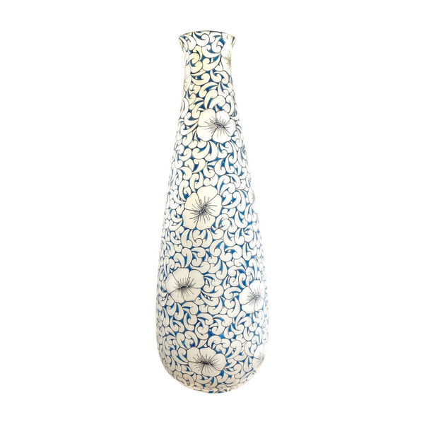 Große Vase aus Glas, Glashütte LEUNE (1861-1930) Jugendstil