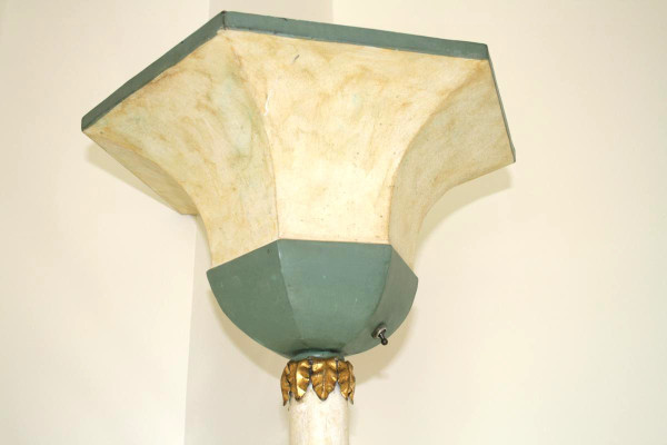 Lacquered And Gilded Wrought Iron Floor Lamp - Art Deco 1940, Attr. House Jansen