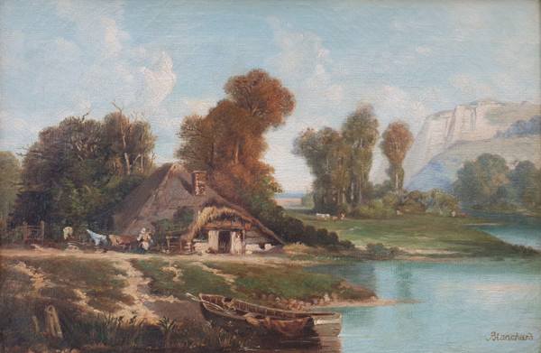 Théophile Clément BLANCHARD - Paysage en Normandie 