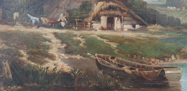 Théophile Clément BLANCHARD - Paysage en Normandie 