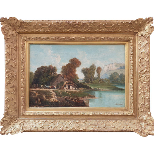Théophile Clément BLANCHARD - Paysage en Normandie 