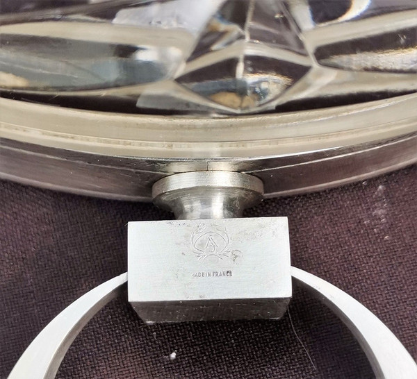 Seltener Eiskübel aus Kristallkontur und versilberten Metallhenkeln