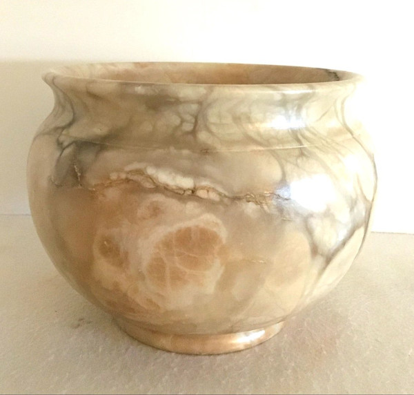Tripod Base, Wrought Iron And Marble Pot Cover, Late 19th C.