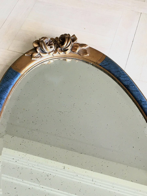 Miroir en bois et stuc, Période Art Déco
